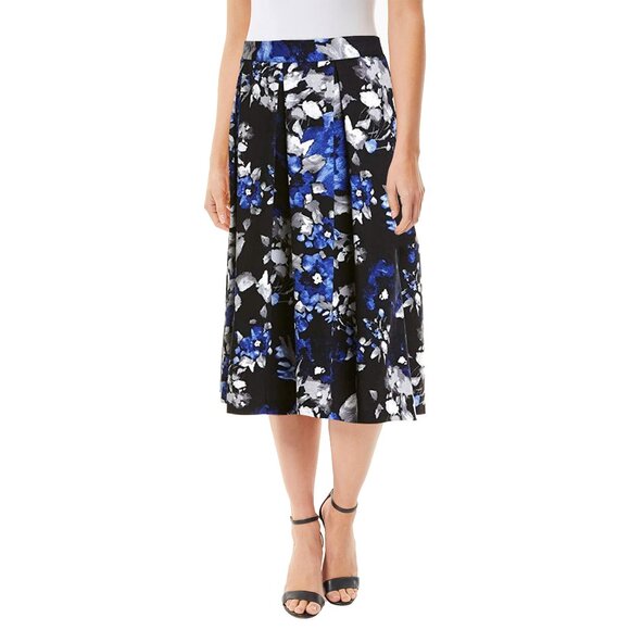 Women’s Printed Midi High Waist Breathable Soft Casual & Formal Wear Mid Length - Picture 1 of 16